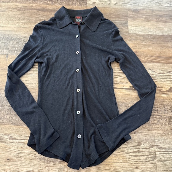 Jean Paul Gautier sheer black long sleeve top - Picture 1 of 9